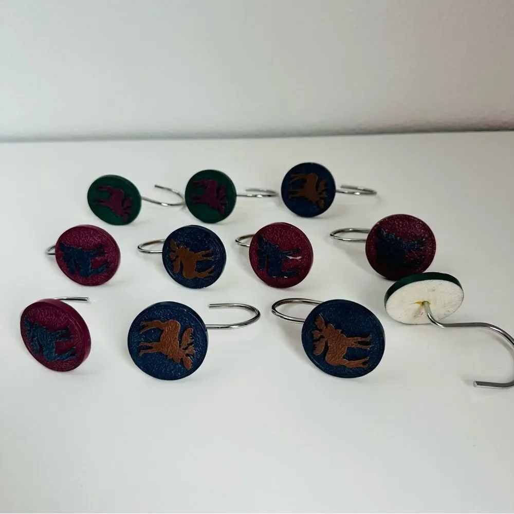 Resin Moose Shower Curtain Hangers Set Of 11